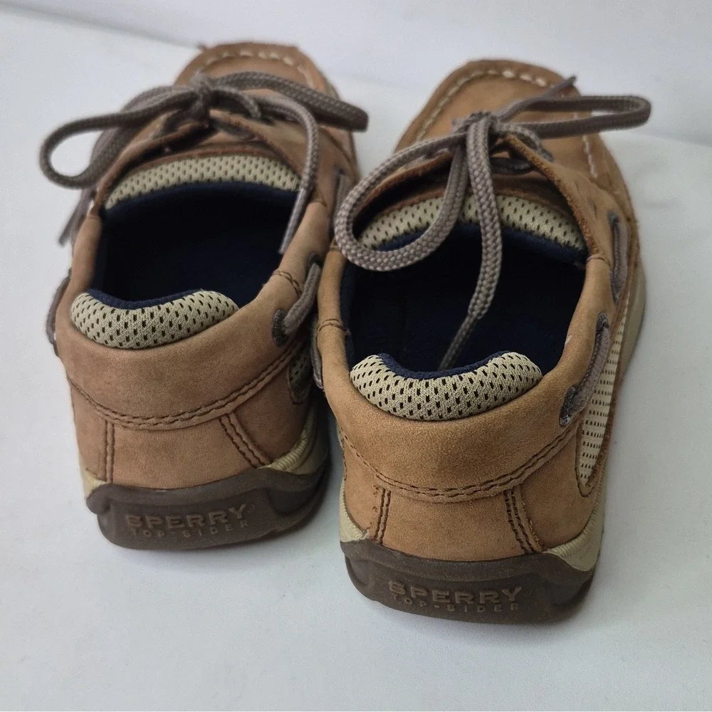 Sperry Lanyard Boys Brown Leather Boat Shoes Lace-Up Breathable US 13M 31